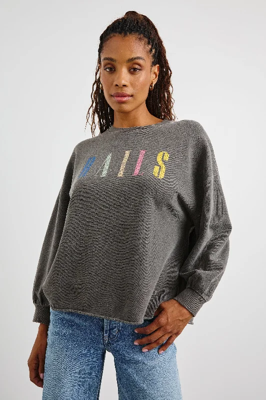 RAILS SIGNATURE SWEATSHIRT - VINTAGE BLACKHip-Hop Knit Tops