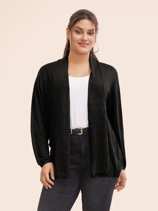 Supersoft Essentials Plain Lapel Collar Drape Cardigan