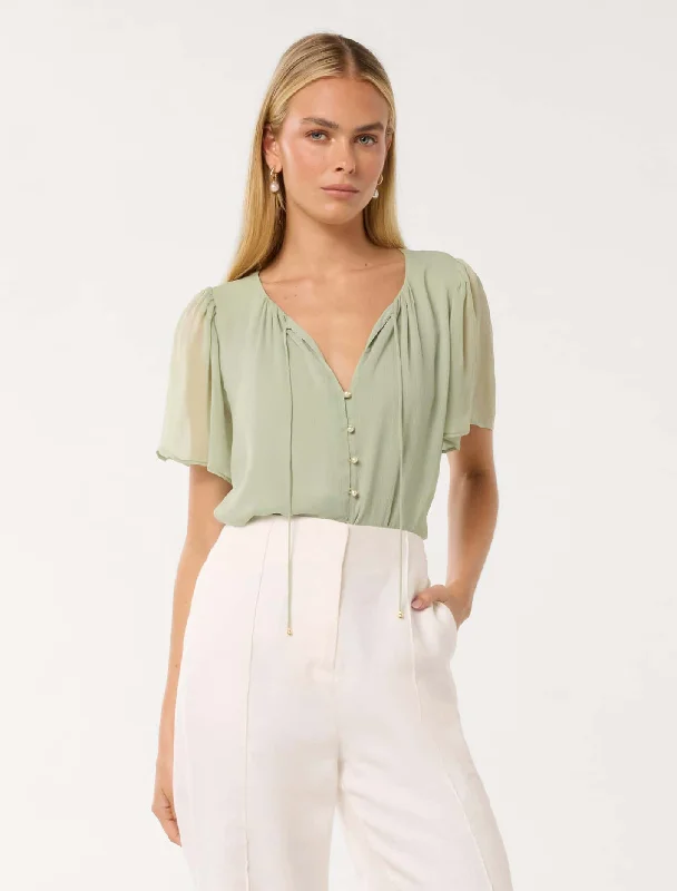 Alba Button Front Blouse