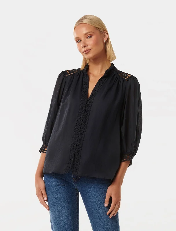 Florence Crochet Trim Blouse