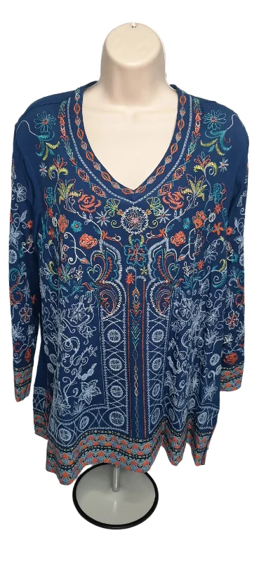 Womens  blue embroidered shirt