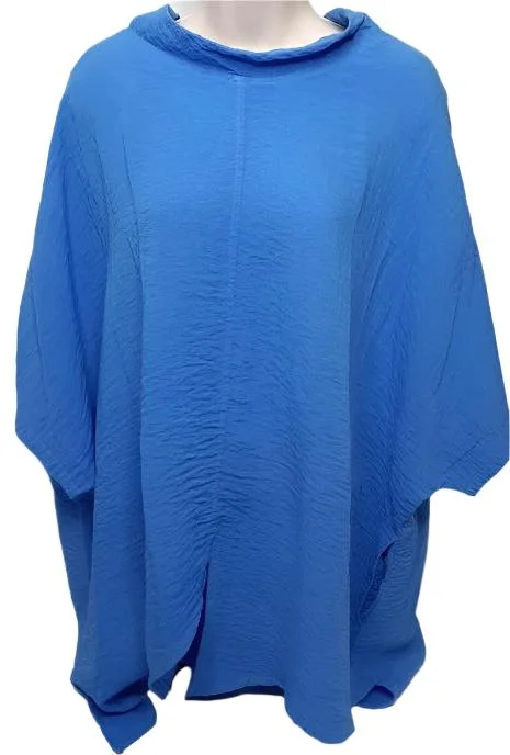 Shirt Oversized  Provence  Blue 2 Pocket Crinkle Women's 1100-2362