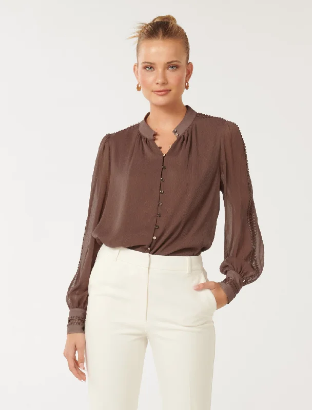 Simona Trim Sleeve Blouse