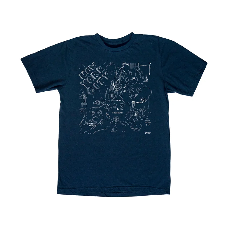 Maptote New York City Adult Tee Shirt Navy