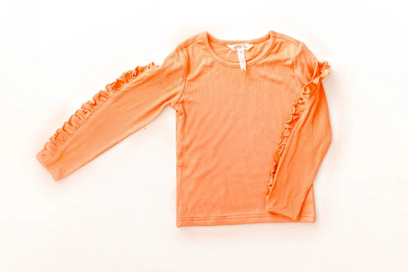 Ruffled Pumpkin Twirl Ribbed Tee