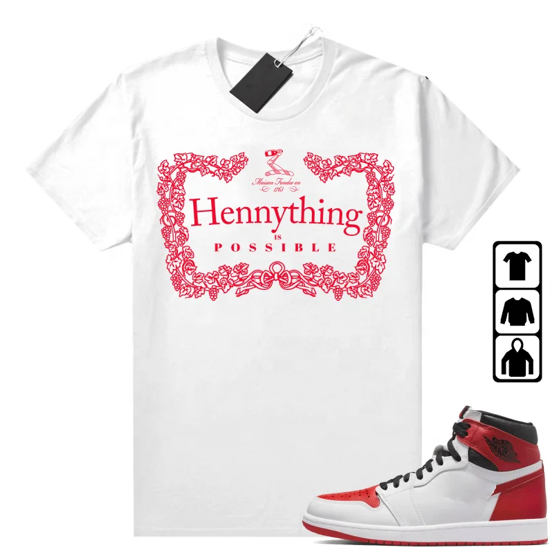 Wholesale Heritage 1s Unisex Tees Sneaker Match Shirts Hennything Print Men Streetwear 100% Cotton Graphic T Shirts For Men