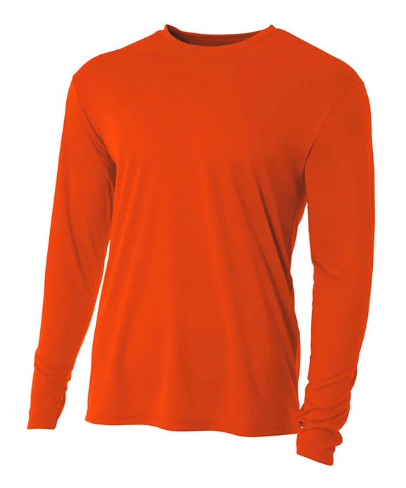 N3165 - A4 Mens Cooling Performance Long Sleeve T-Shirt | Athletic Orange