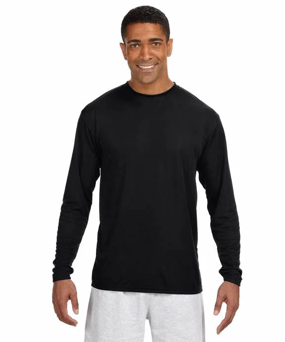 N3165 - A4 Mens Cooling Performance Long Sleeve T-Shirt | Black