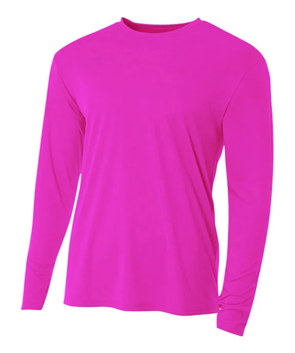 N3165 - A4 Mens Cooling Performance Long Sleeve T-Shirt | Fuchsia