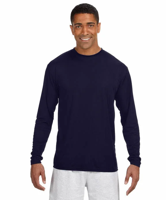 N3165 - A4 Mens Cooling Performance Long Sleeve T-Shirt | Navy