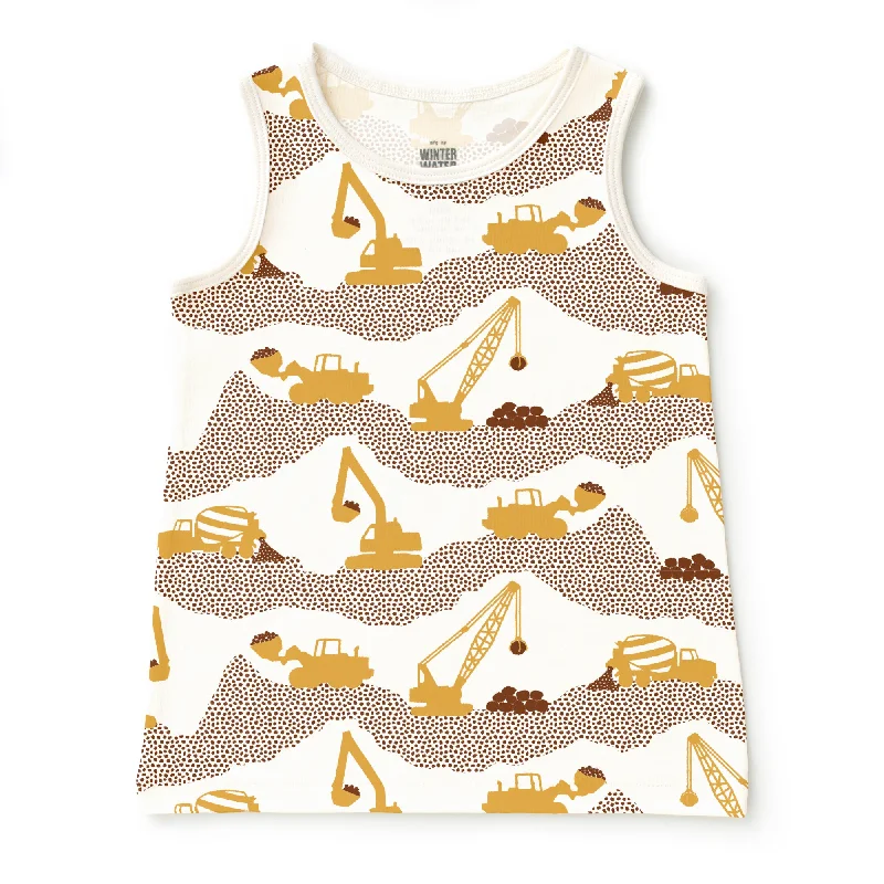 Baby Tank Top - Construction Yellow & Chestnut