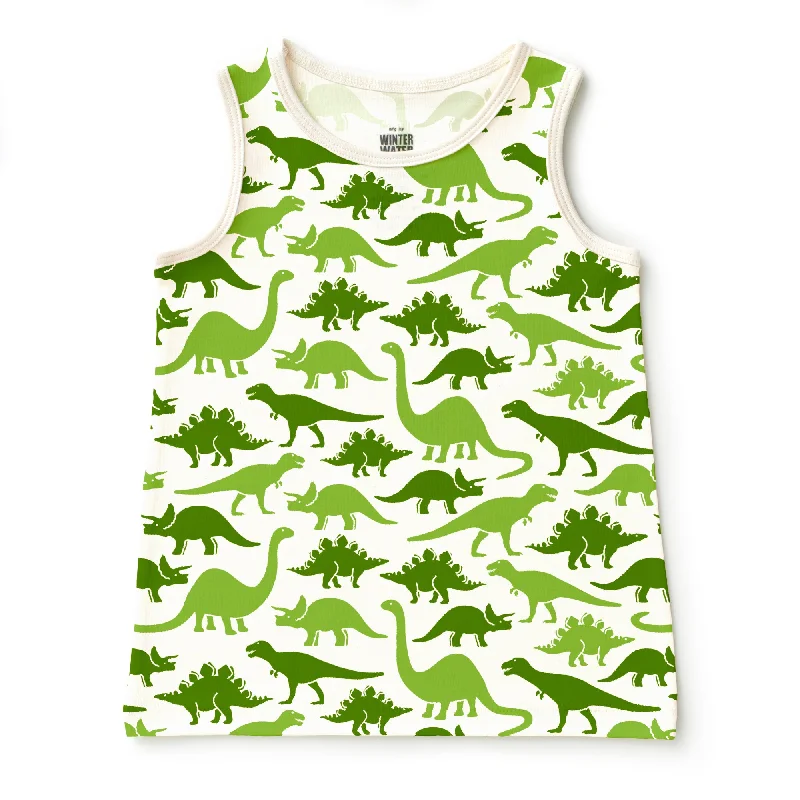 Baby Tank Top - Dinosaurs Green