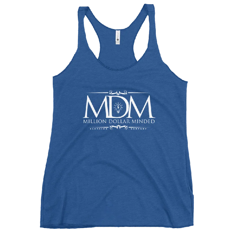 MDM Classy White Text Women's Racerback Tank Top