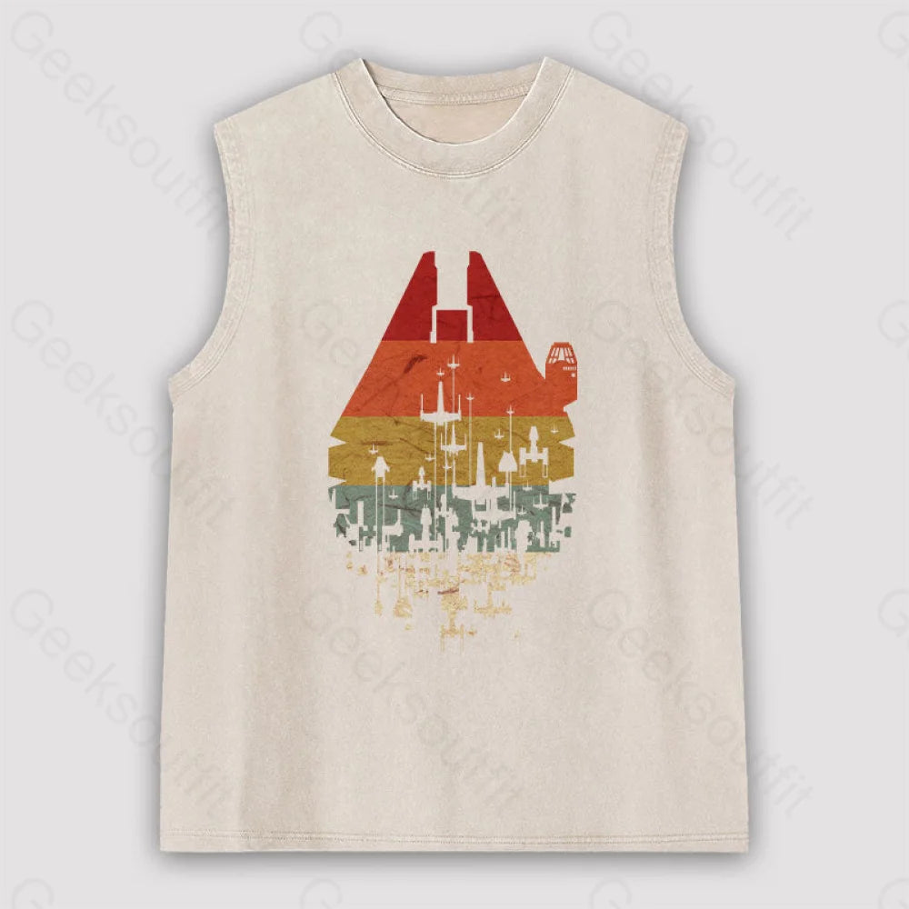 Retro Battleship Unisex Washed Tank