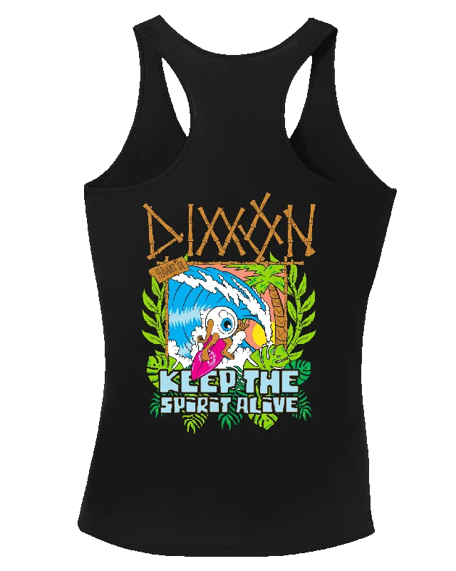 Women's Keepin' the Surf Spirit Alive Eye Fitted Tank - Black