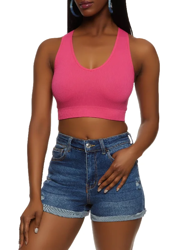 Rib Knit Seamless Crop Top