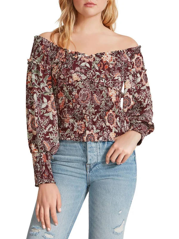 Helena Womens Floral Short Crop Top