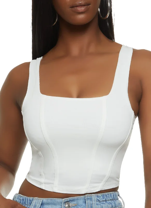 Square Neck Corset Crop Top