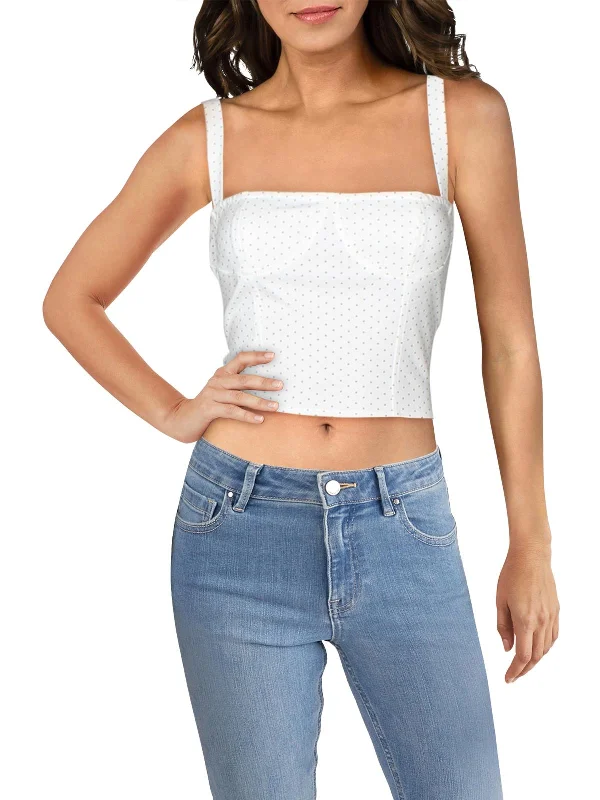 Womens Sweetheart Sleeveless Crop Top