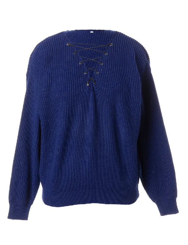 Label Blue Lace Up Jumper