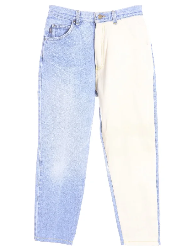 Label Tapered Colour Block Jeans