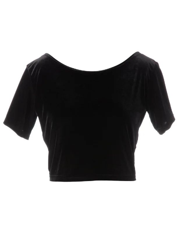 Label Velvet Low Back Crop Top