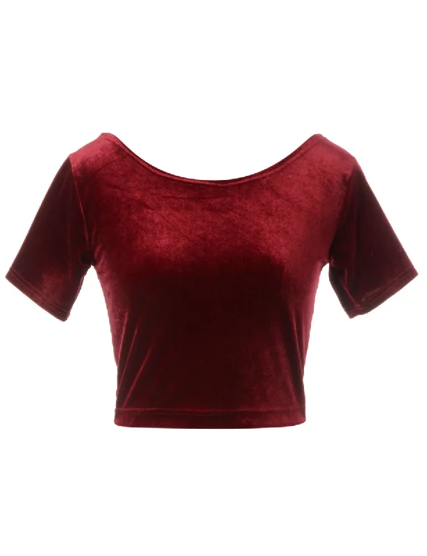 Label Velvet Low Back Crop Top