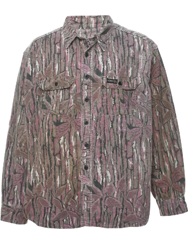 Long Sleeved Patterned Shirt - L